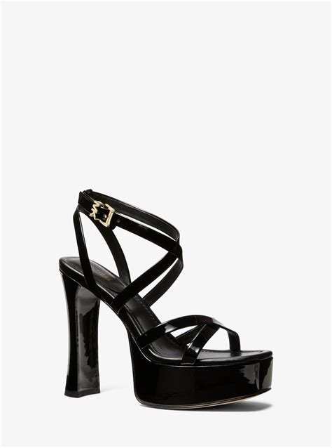 michael kors patent leather shoes rubber bottoms|Paola Faux Patent Leather Sandal .